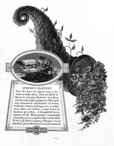 mimeograph picture, old equipment advertisment