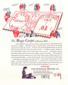 Postage meter ad, Old mailing equipment